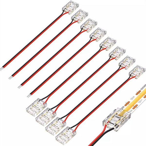 10 stücke COB LED Draht Stecker Verbindung Solderless Mini Schnalle FCOB RGB CCT LED Streifen Lichter 2 3 4 pin Stecker Mit Draht