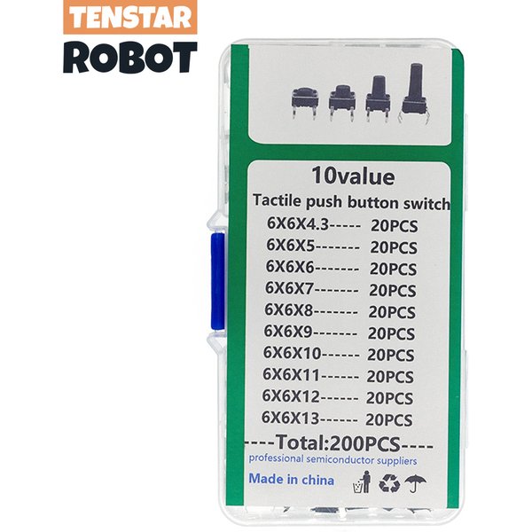 6*6 Tact Switch Tactile Push Button Switch Kit Height: 4.3 5~13MM DIP 4P micro Switch 6x6 Key Switch