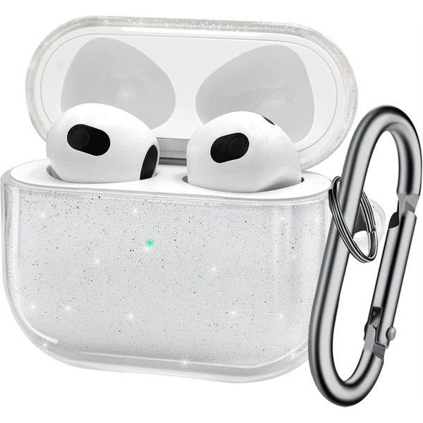 Étui pour écouteurs en TPU souple à paillettes scintillantes avec porte-clés pour Airpods Pro 3 2 génération Air Pods 4 2024 2 1 3e génération, accessoires de couverture