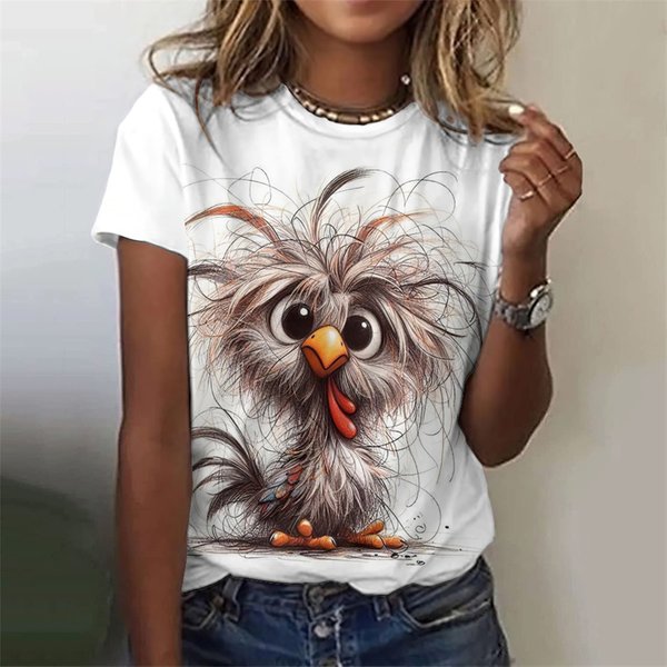 3D Gedruckt Kaninchen T Shirt Für Frauen Niedlichen Tier Muster Kurzen Ärmeln Sommer Lässige Mode Straße Oansatz Tees Oversize T-Shirts
