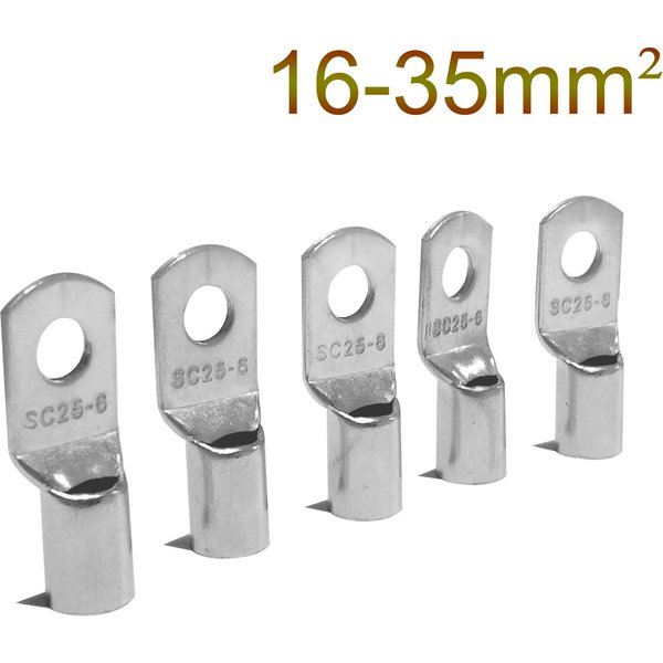 10PCS/5PCS Bolzen Loch Verzinnt Kupfer Lugs Ring Crimp Terminal Draht Schweißen Kabel Stecker Anzug SC16-6 SC25-8 SC35-8