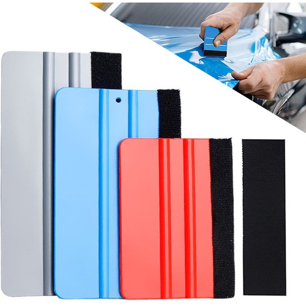 1Pc Plastic Squeegee with Felt Edge Car Vinyl Wrap Scraper Felt Squeegee Wrapping Tool Decal Applicator Wallpaper Smoothing Tool