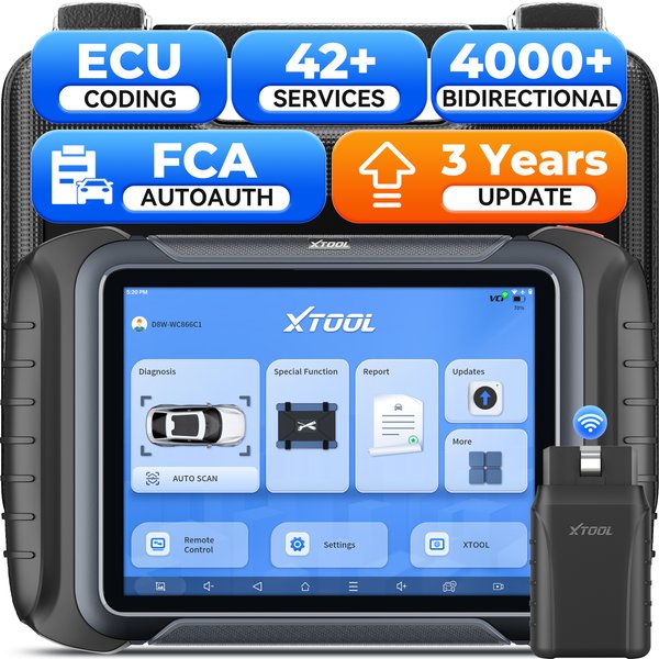 XTOOL D8W Bluetooth-Diagnosetools Intelligenter Topologie-Automobilscanner ECU-Codierung OBD2-Scanner 42+ Resets CANFD DOIP FCA