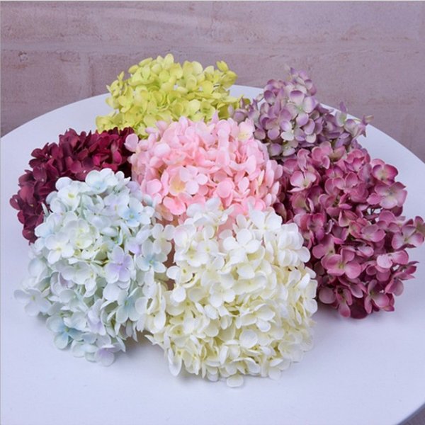 Modes imulation runde gebrochene Hortensie Blumen kopf DIY Hochzeit Hortensie Blumen kopf künstliche Blume Dekoration Blume