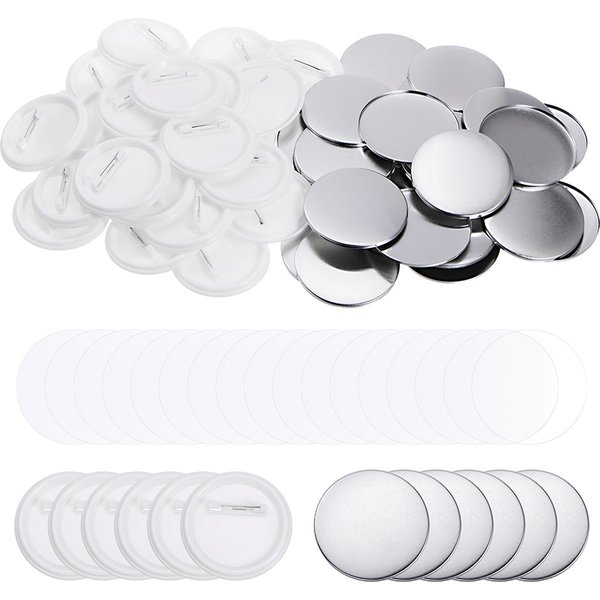 120/200/500 ensembles de broches de badges vierges, pièces de fabricant de boutons, fournitures de matériel 25mm 32mm 37mm 44mm 50mm 58mm 75mm, fabrication de boutons à faire soi-même