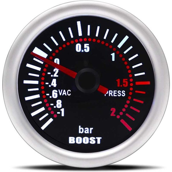 Turbo Boost Vacuum -1 ~ 2 Bar Gauge, Digital Universal Car, souhaits Pressure Gauge, Pointer Meter, Smoke Len LED, 52mm