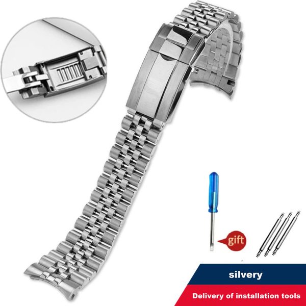 20mm 21mm Jubilee 904 Uhrenarmband für Rolex Sub GMT Yacht Daytona Herrenarmband Luxus-Uhrenkette Mod-Teile Ersatz-Zubehör