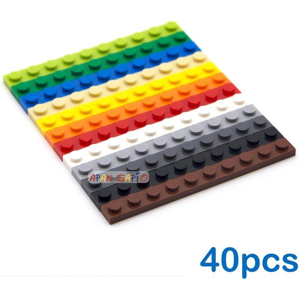 40 pièces bricolage blocs de construction figurines minces briques 1x10 points 12 couleurs éducatif taille créative Compatible avec 4477 jouets pour enfants