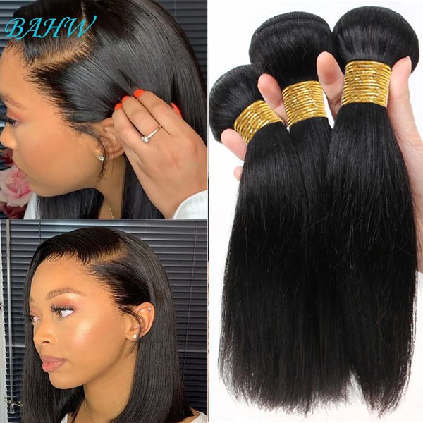 Mèches indiennes 100% naturelles vierges lisses, cheveux bruts 12A, Extensions de cheveux courts et lisses, 1/3/4 pièces