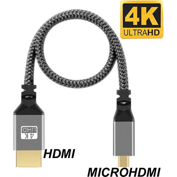 1M/1,5M/2M/3M/5M Nylon Geflecht HD 4K@60HZ Kompatibel HDMI ZU MICROHDMI MICRO HDMI Verlängerung Stecker auf Stecker Kabel Für HDTV PS4