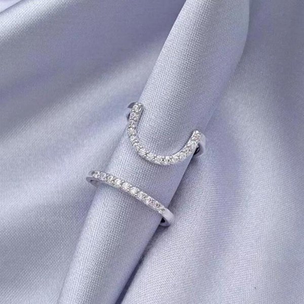 Anneau à ongles géométrique ouvert et réglable, mode coréenne, strass, bagues du bout des doigts pour femmes et filles, nouveaux bijoux tendance, cadeaux de fête