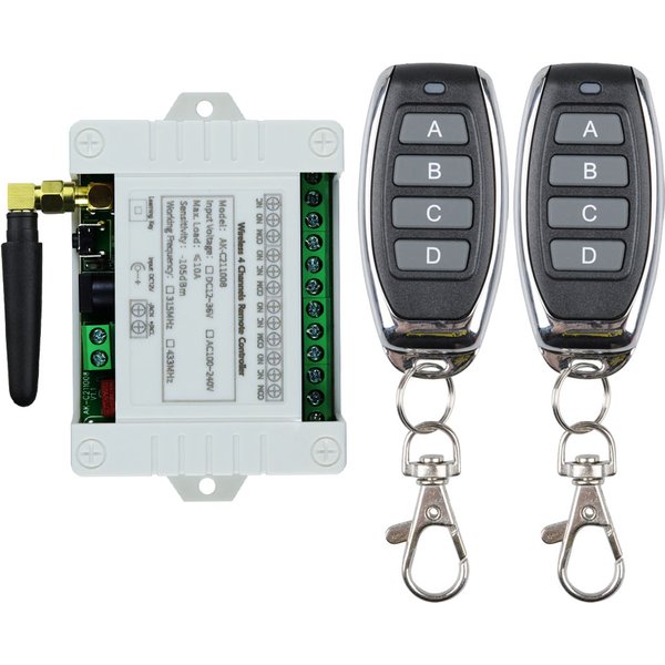 AC110V 220V 433MHz 4CH RF Drahtlose Fernbedienung Schalter 10A Relais Empfänger Fern Hohe Empfindlichkeit Fernbedienung