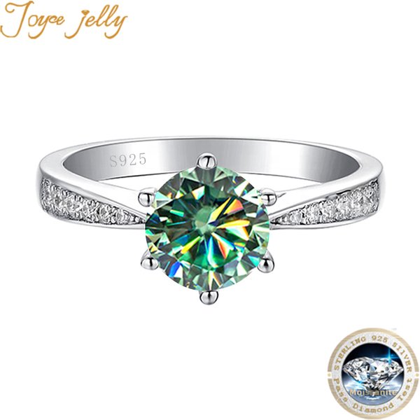 Joyce Kelly 1 CT Blau Grün Moissanit Ring Für Frauen Solide 925 Sterling Silber Braut Weibliche Verlobung Hochzeit Luxus Jewerly