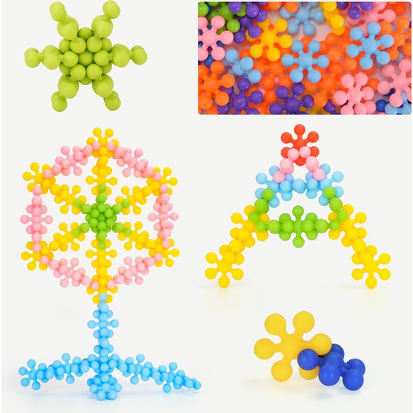 Jouet rotatif en forme de flocon de neige 3D et de fleur de prunier, à assembler, pour enfants.