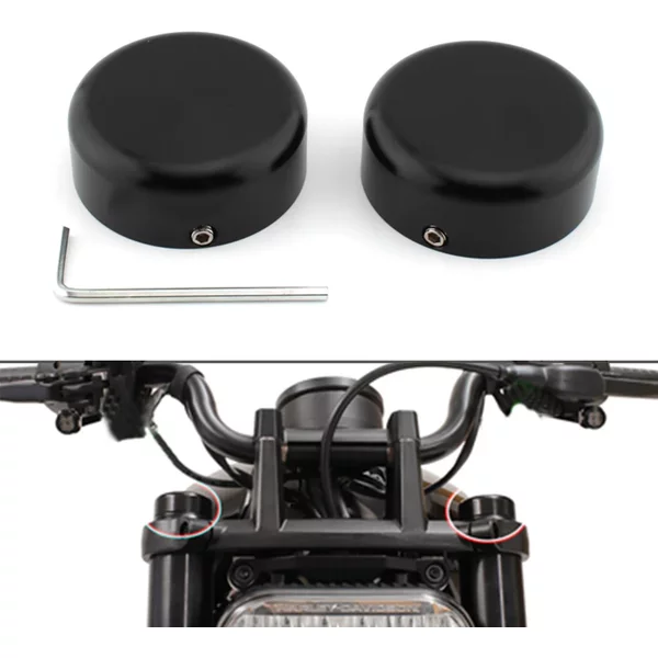 1 Paar schwarze Motorrad-Vorderradgabel-Abdeckkappen aus Aluminium für Harley Davidson Sportster S 1250 RH1250 S 2021 2022 2023