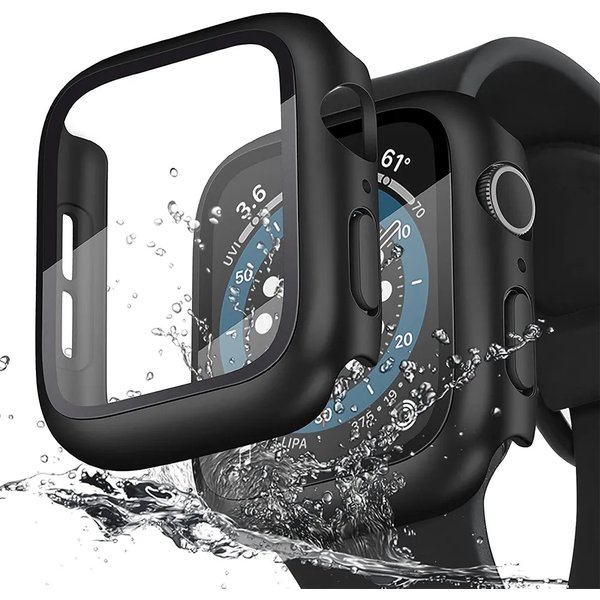 PC Case +Tempered Glass Watch Protector For Apple Watch 44mm 38 40 41 42 45mm Full Proctective Cover for iWatch SE 7 6 5 4 3 2 1