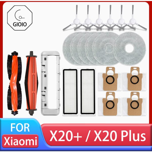 Für Xiaomi Roboter Vakuum X20 + / X20 Plus Teile Zubehör Hauptbürste Seitenbürste Hepa-Filter Mopp Tuch Staubbeutel Ersatz Ersatz