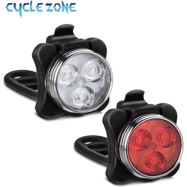 Lumiere led velo Lampe frontale de bicyclette à 3 Led, Rechargeable par Usb, lumière de bicyclette accessoires de vélo lumiere velo, feu arriere velo