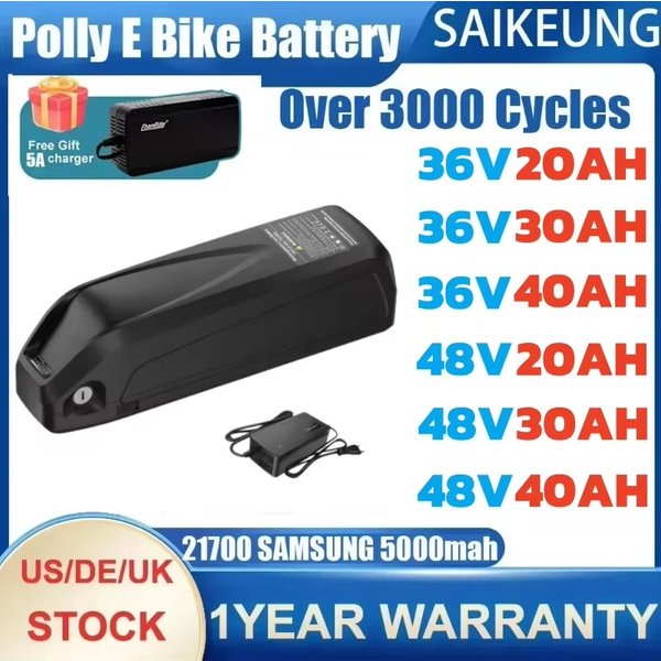 Elektrofahrrad-Akku für Unterrohrmontage, Hailong Polly DP7, 36V 48V 20AH/30AH/40AH, 500W-2000W, 21700 Lithium-Batterie