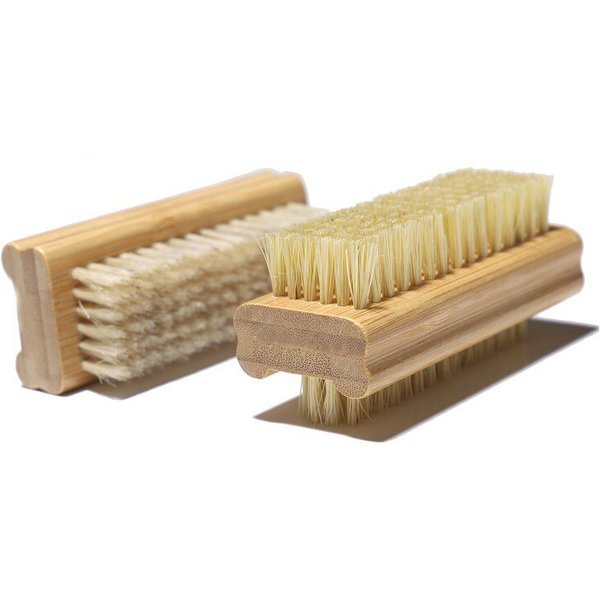 Double-sided Nail Brush Manicure Pedicure Wood Handle Soft Remove Dust Nail Cleaning Brush For Nail Care Scrubbing Tools