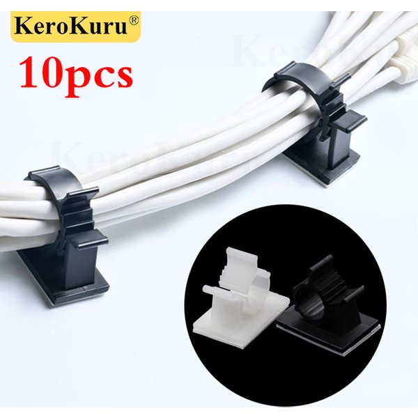 10 stücke Klebstoff Kabel Organizer Clips Tisch Kabel Management Einstellbare Kabel Halter Für Auto PC TV Lade Draht Spuler