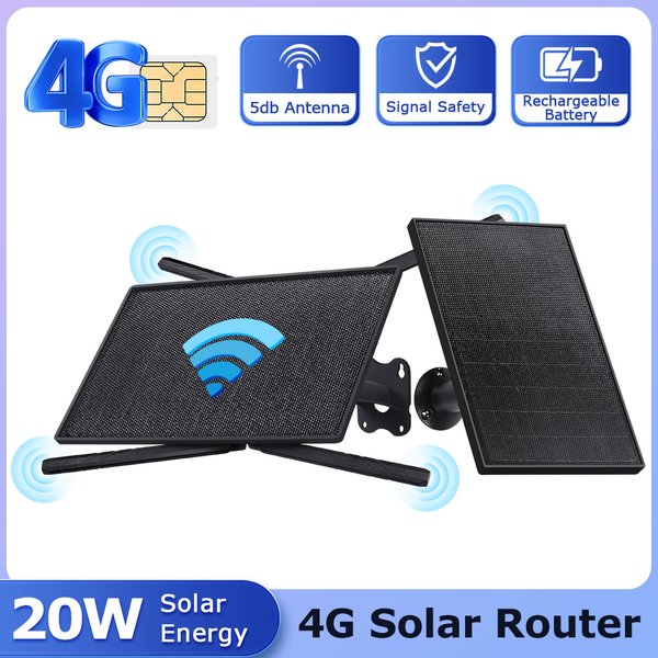 Routeur solaire 4G LTE SHIWOJIA 20W 2.4Ghz, point d'accès WiFi sans fil, emplacement pour carte SIM, batterie intégrée 25000mAh, étanche