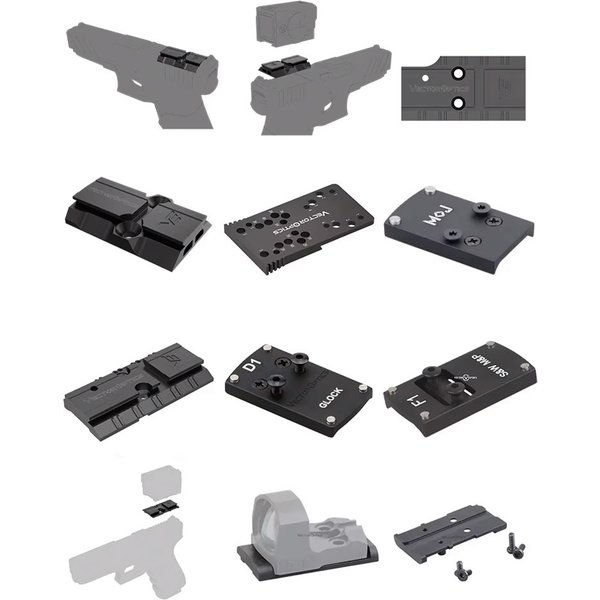 Vector Optics Pistolen-Rotpunktvisier & Schienenmontage-Adapter Passend für Vector Optics Frenzy Rotpunktvisier