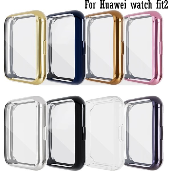 Silikon-Schutzhülle für Huawei Watch Fit 2, Displayschutzfolie, TPU, vollweich, leicht, Zubehör