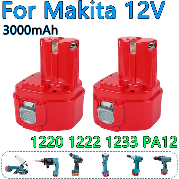 Batterie de rechange Ni-laissée alimentée par 13D, 17D, 6227D, 6313D, pour Makita 1222, 1233, 1220, 1234, 1235, 192598-2, PA12, 12V