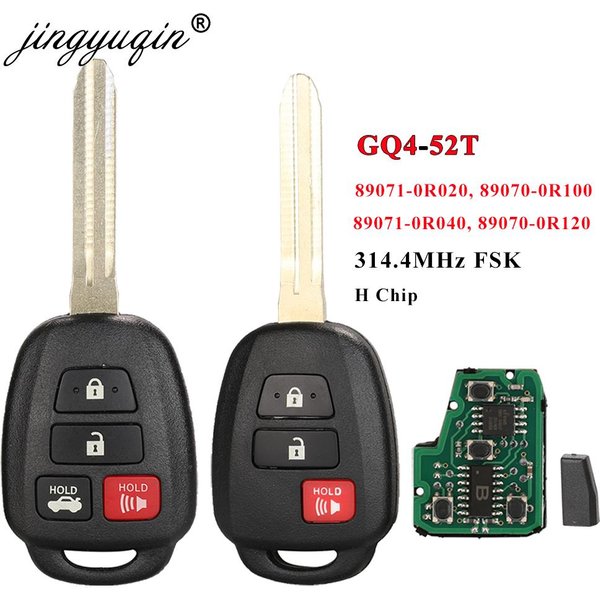 jingyuqin Remote Control Car Key for Toyota RAV4 Highlander Sequoia Tundra Tacoma Fob 3 4 Buttons 314MHz /315mhz H Chip GQ4-52T