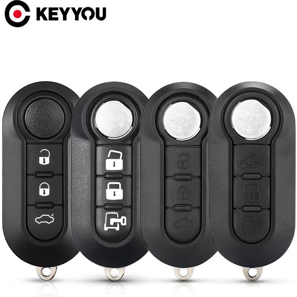 KEYYOU 10PCS Für FIAT 500 Panda Punto Bravo Weiß Taste 3 Tasten Klapp Auto Schlüssel Fall Alarm Keyless