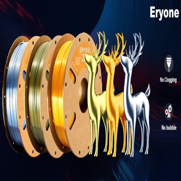 ERYONE 3KG Ultra Silk PLA Filament für 3D-Drucker, 1,75mm +/- 0,03mm Vorteilspack
