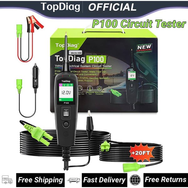 JDiag P100 – testeur de Circuit automobile, détecteur de tension de voiture, Kit de sonde de système électrique AC DC 12V 24V, outil de Diagnostic de voiture, 2026