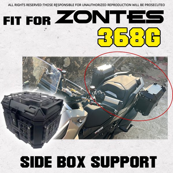 Für 2026 ZONTES 368G Heckbox, Wasserdichte Seitenbox, Werkzeugkasten und Kraftstofftankhalterung, Seitenbox-Taktikpanel für Motorrad-Touren