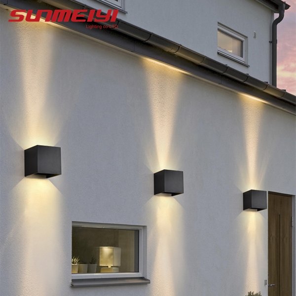 SUNMEIYI 12W mur LED lumière extérieure étanche IP65 porche jardin applique balcon terrasse décoration lampe d'éclairage