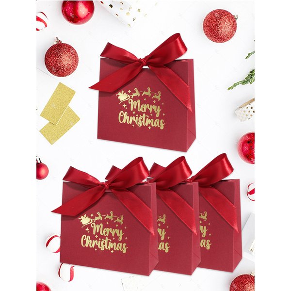 10/20/50pcs Christmas Candy Boxes Santa Claus Reindeer Cookie Gift Box Merry Christmas Packaging Box New Year 2025