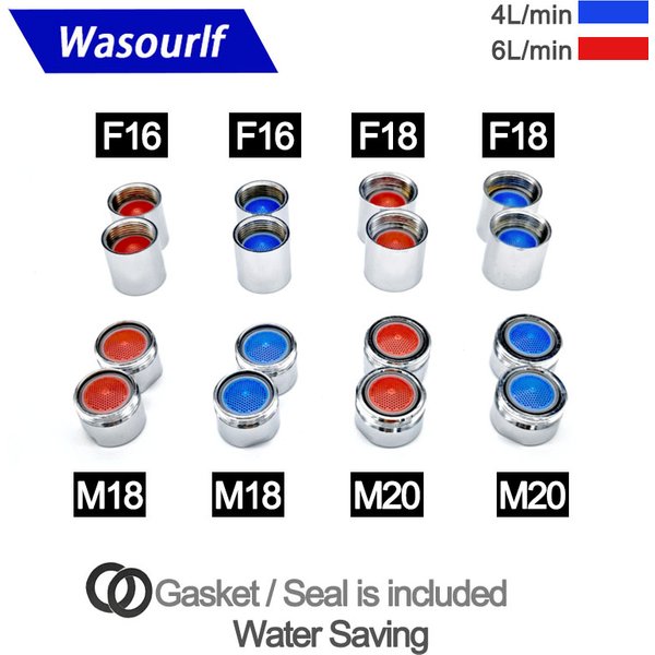 Wasourlf – robinet à économie d'eau M16 M18 M20, robinet à filetage femelle mâle, accessoires de cuisine, remplacement de Filtration