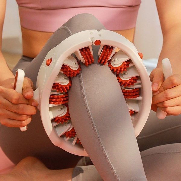 Multifunktions-Ring-Beinmassagegerät Massagerolle Abnehmbare Griffe für Ganzkörper Nacken Schulter Bauch Muskelstraffung