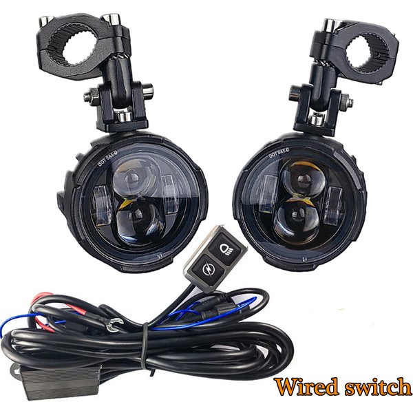 Phares antibrouillard LED pour moto, budgétaire de conduite auxiliaire, lampe de sauna, clignotant de documents pour touristes, Farol Moto, 100W, paire