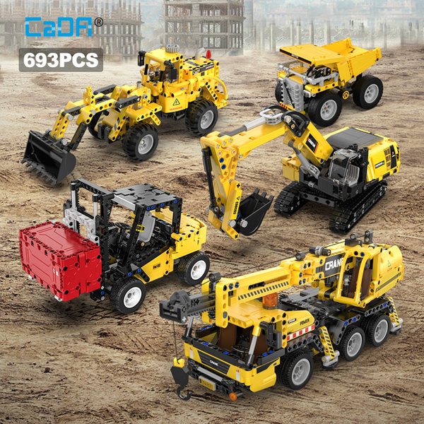 Cada 693Pcs Stadt WheelLoader Auto Schwere Bergbau Lkw Bausteine DIY Engineering Bagger Ziegel Spielzeug Für Kinder Geschenk