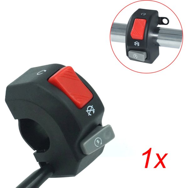 1pcs Universal Motorcycle Handlebar Flashing Switch Fog Headlight Horn Start Kill Switch ON OFF Button Black 12V