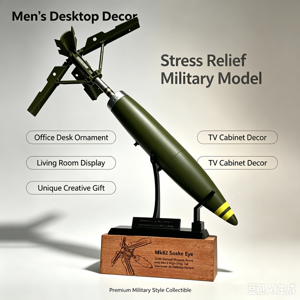 Kreative Deko-Figur für den Schreibtisch, MK-82 Sidewinder-Raketen-Simulation, kleine Ornamente für Wohnzimmer und Büro, Militär-Dekorationen