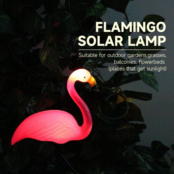 Lanterne Solaire Imperméable en Forme de Flamant Rose, Luminaire Décoratif d'Extérieur, Idéal pour un Jardin ou une Pelouse