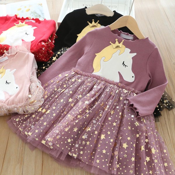 Robe de princesse licorne pour filles de 2 à 7 ans, tenue d'automne pour enfants en bas âge, fête d'anniversaire, Halloween, noël, 2022