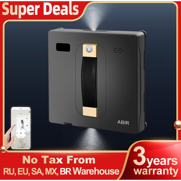(code promo: HOT888) Nettoyeur de fenêtres robot ABIR WD8,Double Pulvérisation d'Eau, Mémoire Intelligente, Aspiration Puissante, Capteur Laser, Robot de Nettoyage de Vitres Murales à Domicile,