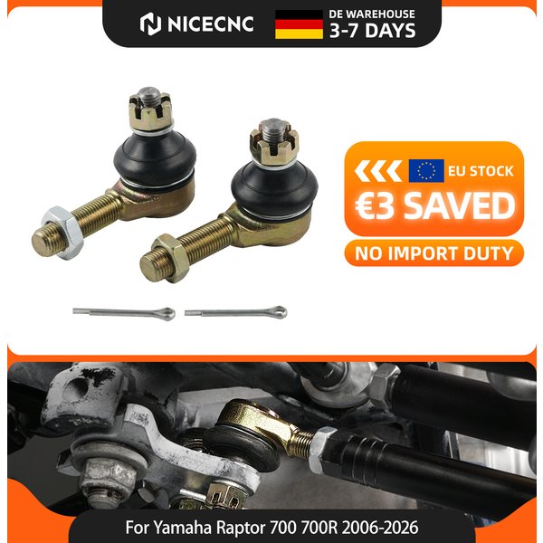 (EU-Lager) NICECNC 1/2/4 Paar Obere und Untere Kugelgelenk-Spurstangenenden für Yamaha Raptor 700 700R YFZ450 450R ATV-Zubehör