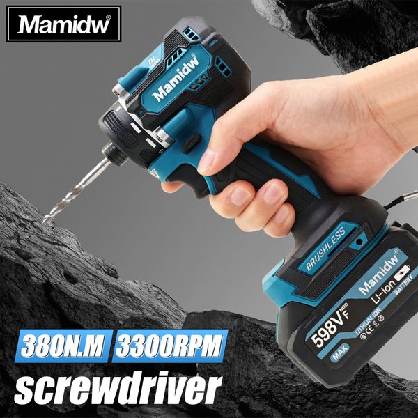 Brushless cordless impact drill (tool only) | Maximum Torque 380 N M, adjustable speed and LED light | and DIY, construction and home repair, compatible with Makita 18V batteries