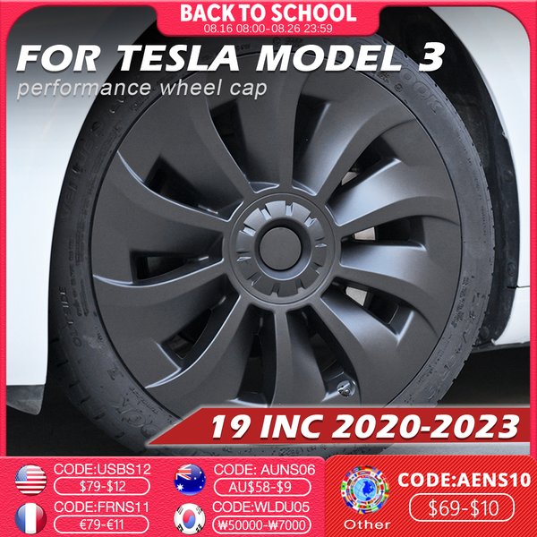 4 Stück Auto-Performance Ersatz-Radkappen, Felgenabdeckung, Vollabdeckung Zubehör für Tesla Model 3 19 Zoll Radkappe 2020-2023
