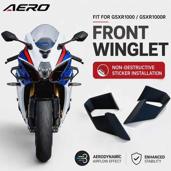 AERO pour Suzuki GSXR1000 GSXR1000R L7 L8 L9 2017-2024 Kit de carénage avant aérodynamique avec ailerons, accessoires de modification