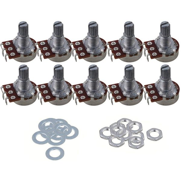 Potentiomètre de tonalité de guitare électrique, Base A100k 15mm, 10 pièces, 16mm